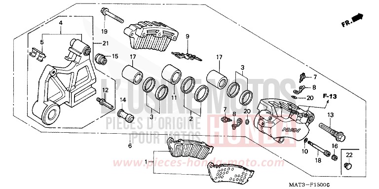 ETRIER DE FREIN ARRIERE de Super Blackbird CANDY PHOENIX BLUE (PB284) de 2000